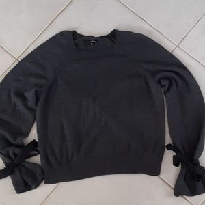 J. Crew Mercantile Sweater with Ribbon Tie Sleeves